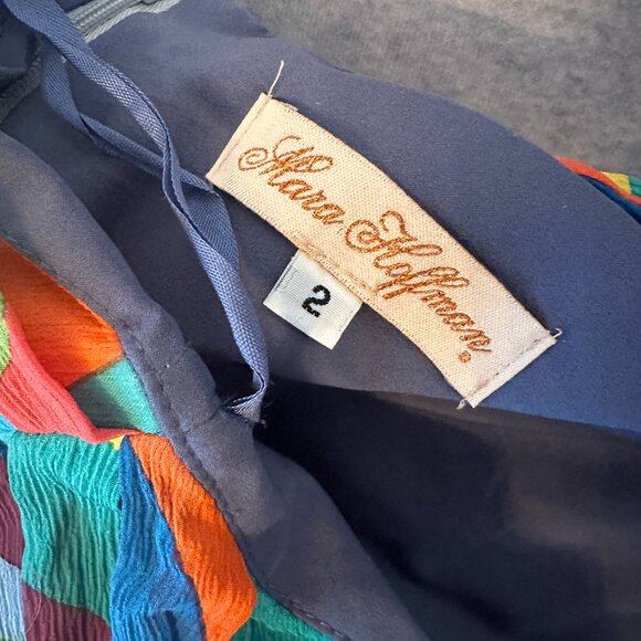 Mara Hoffman Size 2 Multicolored Ribbon Dress with Braid Down the Front - Picture 3 of 3